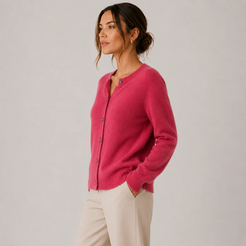 Jennifer | Cozy Knitted Look Button Front Cardigan