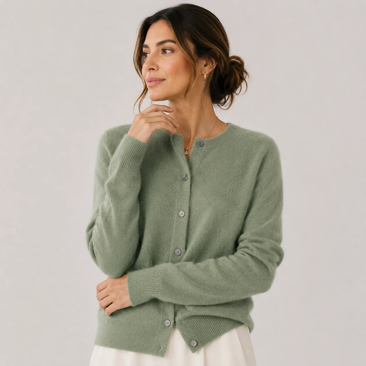 Jennifer | Cozy Knitted Look Button Front Cardigan