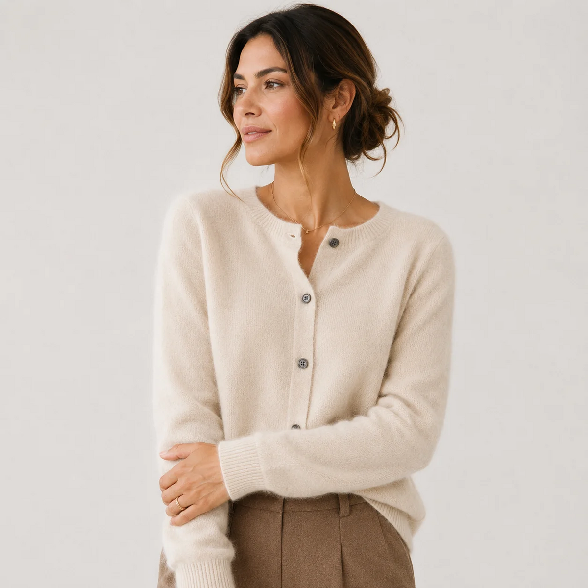 Jennifer | Cozy Knitted Look Button Front Cardigan