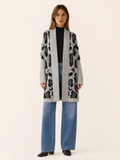 Lisette | Longline Leopard Print Knit Cardigan