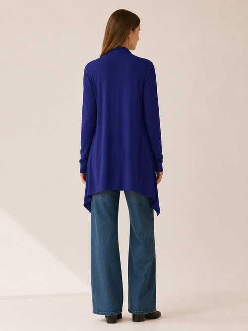 Phoebe | Longline Draped Open Front Cardigan