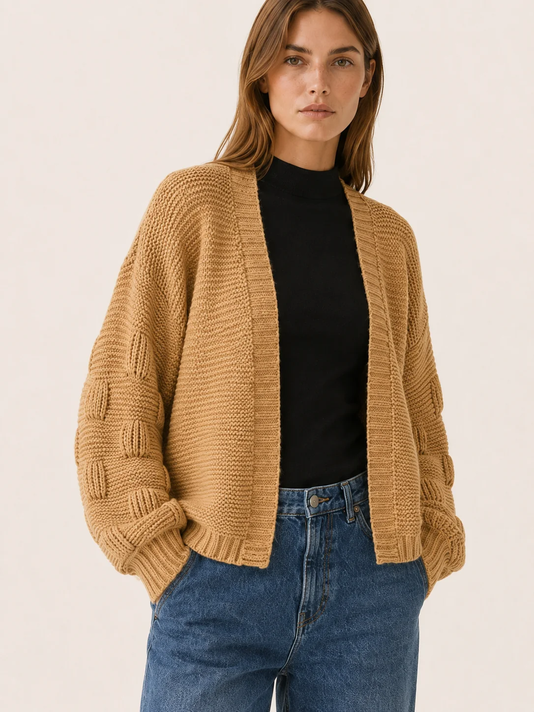 Vesper | Oversized Ribbed Knit Open Front Cardigan